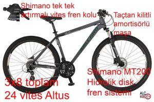 Salcano NG Team 100 27.5HD 24 Vites 16 Kadro Dağ Bisikleti (155 ile 175 cm arası boy) Koyu Gri Yeşil