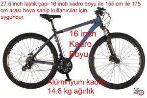Salcano NG Team 100 27.5HD 24 Vites 16 Kadro Dağ Bisikleti (155 ile 175 cm arası boy) Azur Mavi Mavi