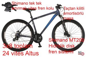 Salcano NG Team 100 27.5HD 24 Vites 16 Kadro Dağ Bisikleti (155 ile 175 cm arası boy) Azur Mavi Mavi