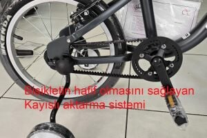 Salcano Belt 16 Jant Hafif Erkek Çocuk Bisikleti Kayışlı Sistem (100-120 cm arası boy) Siyah Gümüş