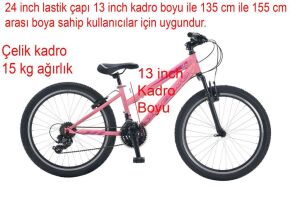 Salcano Lily 24V13 Genç Kız Bisikleti (135 ile 155cm arası boy) Pudra Pembe